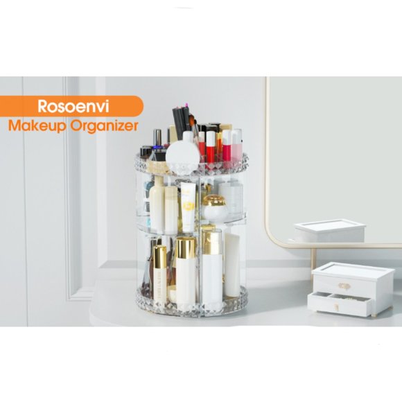 2 Tiers - 360° Turntable Makeup Organizer - Lazy Susan Cosmetics Storage - Picture 9 of 9